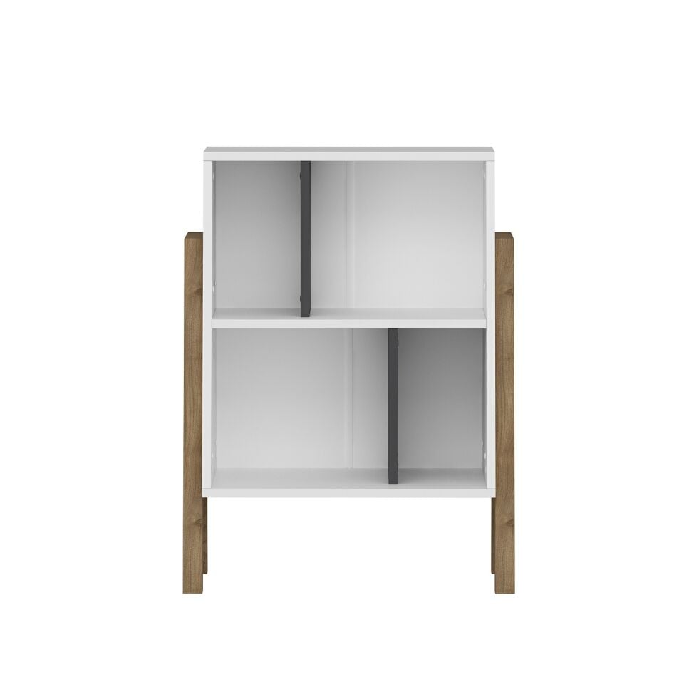 Venaro Küçük Kitaplık-Beyaz-Rahle-Buz Gri