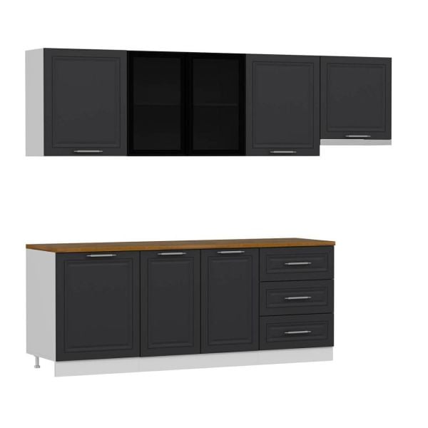 Minar 270 Cm Mbr C+Alm. Cam Mutfak Dolabı Byz Ant 270-Mcacba2