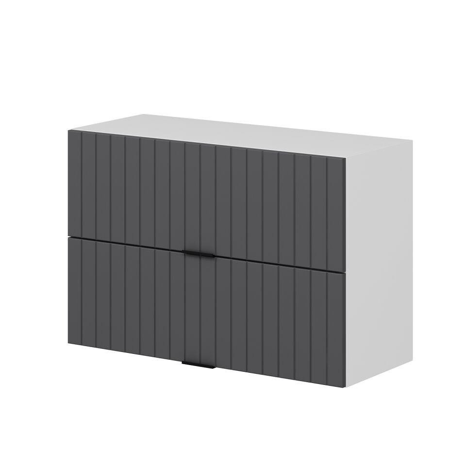 Alvinka Mutfak Modül Mbr_B Üst 2Yk1R 90-H60Cm Dolap Beyaz Antrasit Mdf