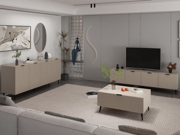 Minar Kale Plus Set2 Tv + Orta Sehpa + Aynalı Konsol