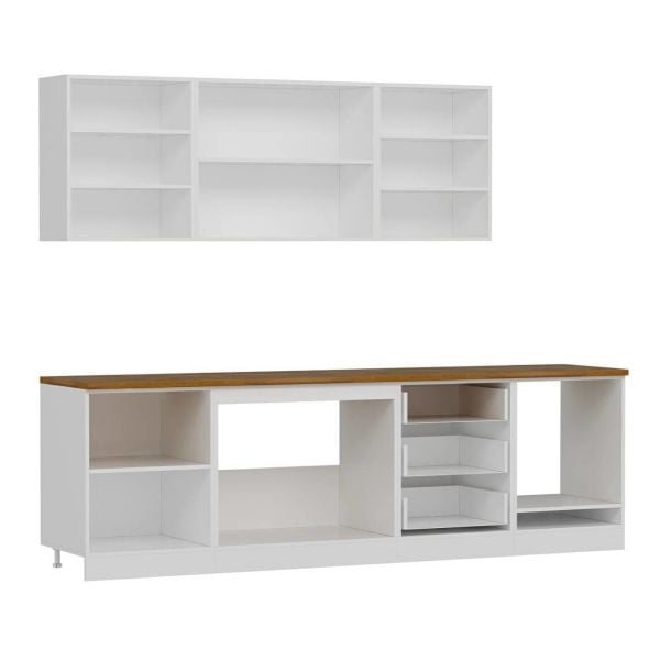 Minar 270 Cm Mbr C+Alm. Cam Mutfak Dolabı Byz Ant 270-Mcacba3