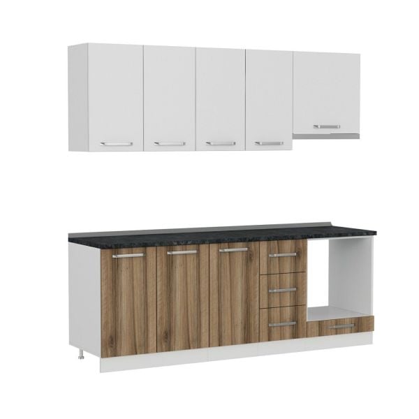 Minar 220 Cm Mutfak Dolabı Beyaz Dore 220-D6