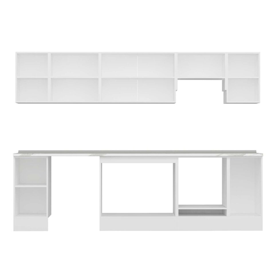 Alvinka 290X210 Cm High Gloss Mutfak Dolabı M-E90S40S40-1 High Gloss | Antrasit - Suntalam