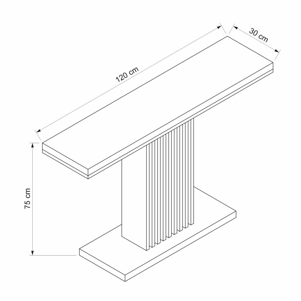 Myra Dresuar-Traverten-Siyah