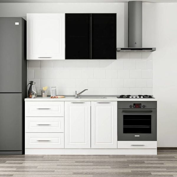 Minar 200 Cm Mbr C + Alm. Füme Cam Mutfak Dolabı Byz 200-Mcacb3