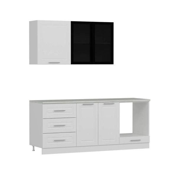 Minar 200 Cm Mbr C + Alm. Füme Cam Mutfak Dolabı Byz 200-Mcacb3