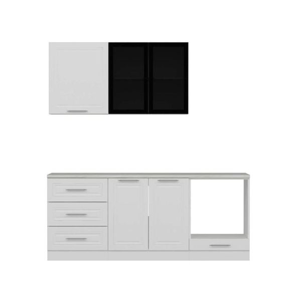 Minar 200 Cm Mbr C + Alm. Füme Cam Mutfak Dolabı Byz 200-Mcacb3