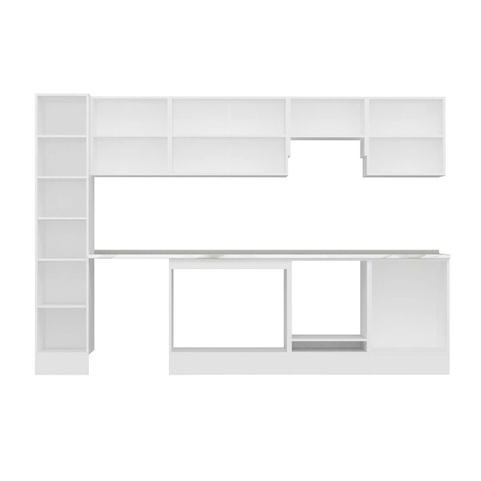 Alvinka 300X210 Cm Klasik Mebran Mutfak Dolabı Mb-E80B40S60-1 Mebran | Kumtaşı - Suntalam