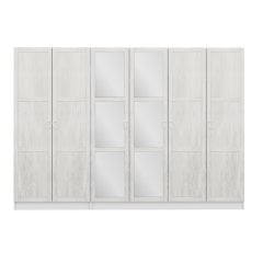 Minar Kale Country 6 Kapak Aynalı 2 Ç Zincir Dolap - E.Beyaz