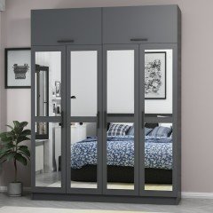 Minar Kale 4 Kapaklı 4 Aynalı 2 Ç Dolap Ve Yüklük Antrasit