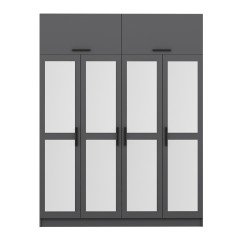 Minar Kale 4 Kapaklı 4 Aynalı 2 Ç Dolap Ve Yüklük Antrasit