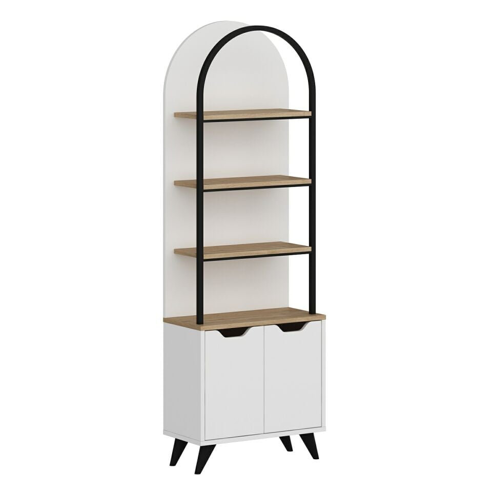 Olirya Kitaplık - Beyaz-Derin Sepet