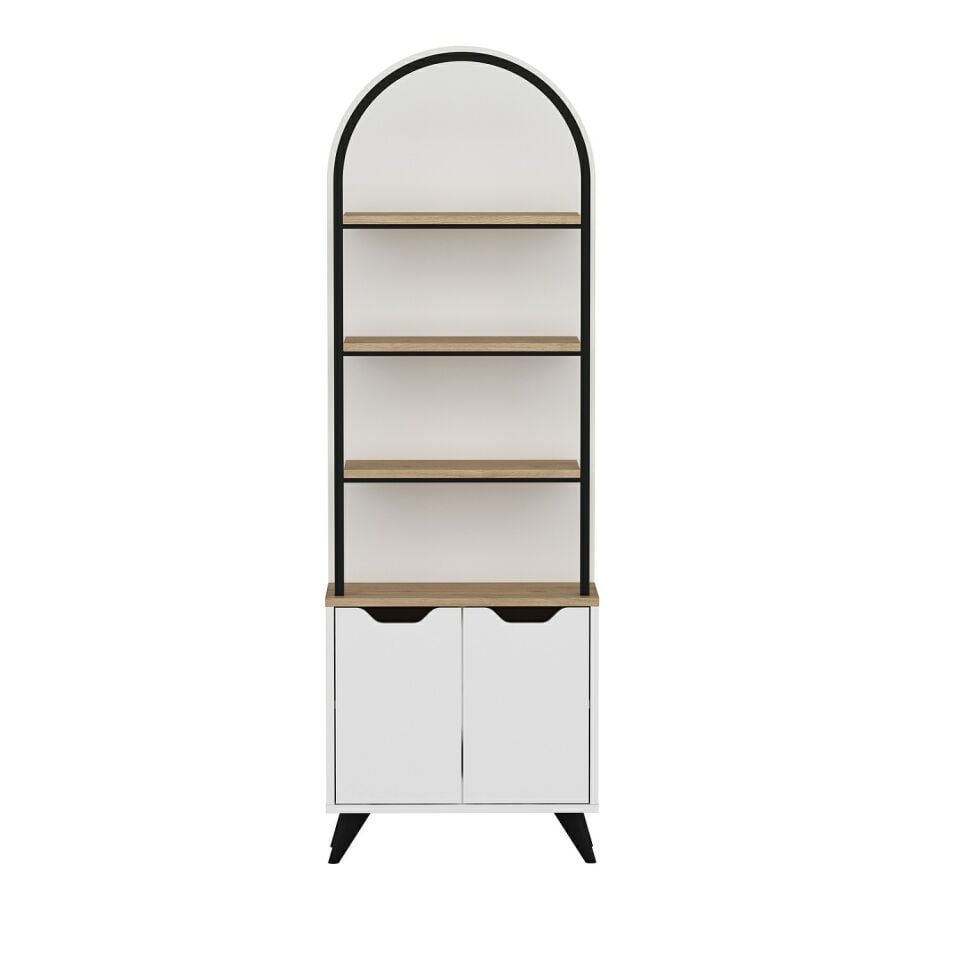 Olirya Kitaplık - Beyaz-Derin Sepet