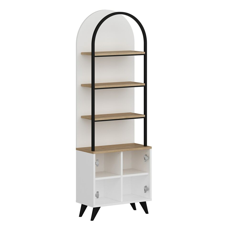 Olirya Kitaplık - Beyaz-Derin Sepet