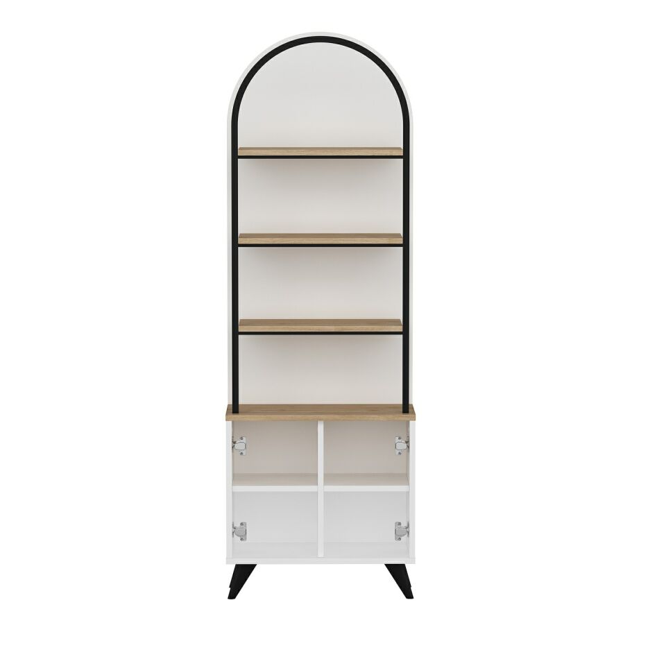 Olirya Kitaplık - Beyaz-Derin Sepet