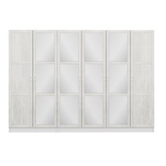 Minar Kale Country 6 Kapak Aynalı 2 Ç Zincir Dolap - E.Beyaz