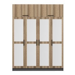 Minar Kale 4 Kapaklı 4 Aynalı 2 Ç Dolap ve Yüklük Antrasit Dore 255CM