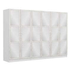 Minar Kale Country 6 Kapak Aynalı 2 Ç Zincir Dolap - E.Beyaz