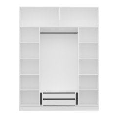 Minar Kale 4 Mebran Kapaklı 2 İç Çekmeceli Dolap Ve Yüklük Beyaz