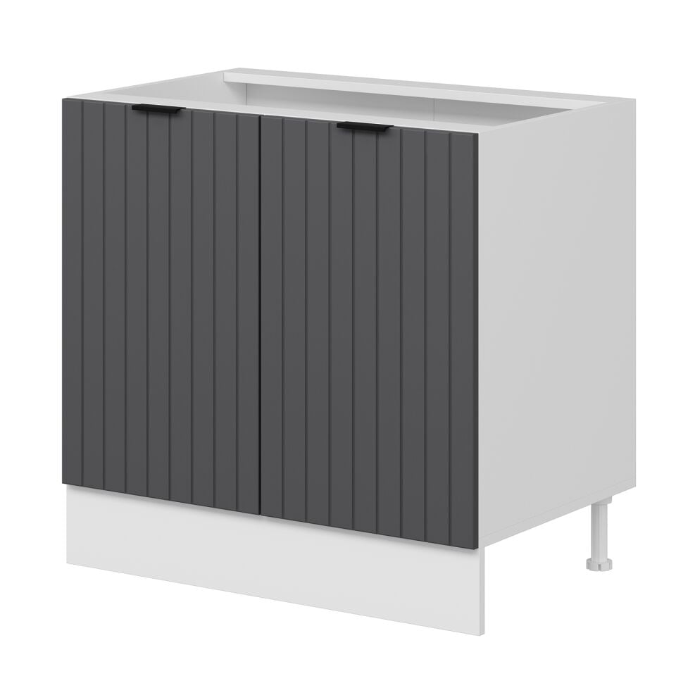 Alvinka Mutfak Modül Mbr_B Alt 2K1R 90Cm Dolap Beyaz Antrasit