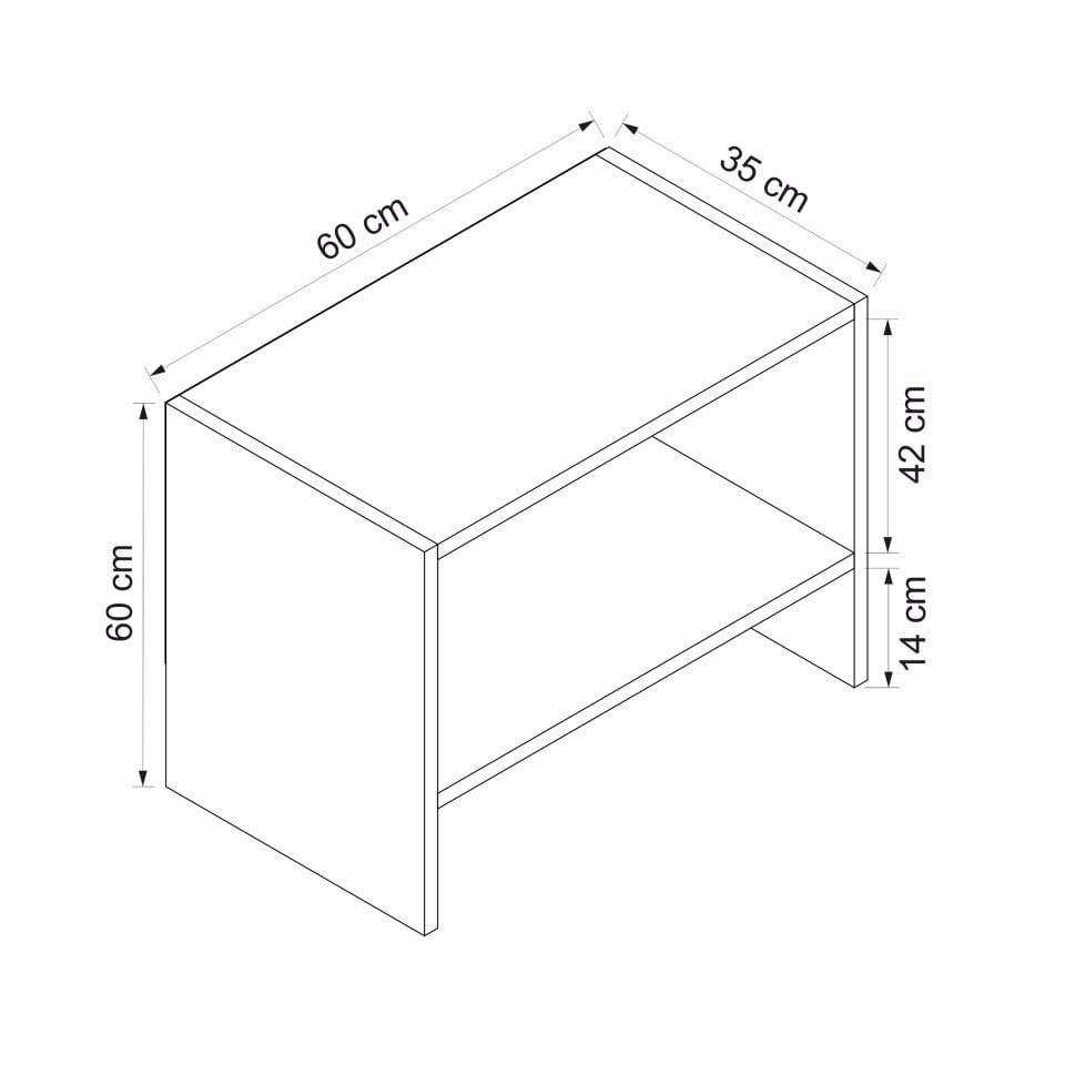 Alvinka Mutfak Modül Mbr_B Üst 1Dk 60-60-H72Cm Asp Dolap Beyaz Antrasit Mdf