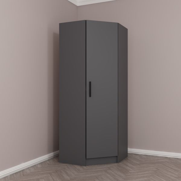 Kale Tek Kapaklı Köşe Zincir Dolap Antrasit - 190CM