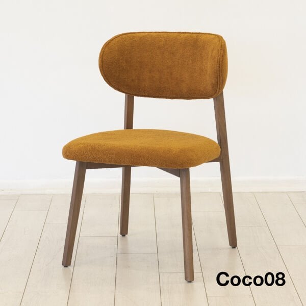 Lotus 2'li Sandalye - Ayak Rahle (Koyu Ceviz) 291 - Kumaş (Coco 08)