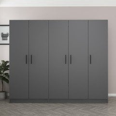 Minar Kale 5 Kapaklı 2 Çekmeceli Dolap Antrasit