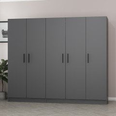 Minar Kale 5 Kapaklı 2 Çekmeceli Dolap Antrasit