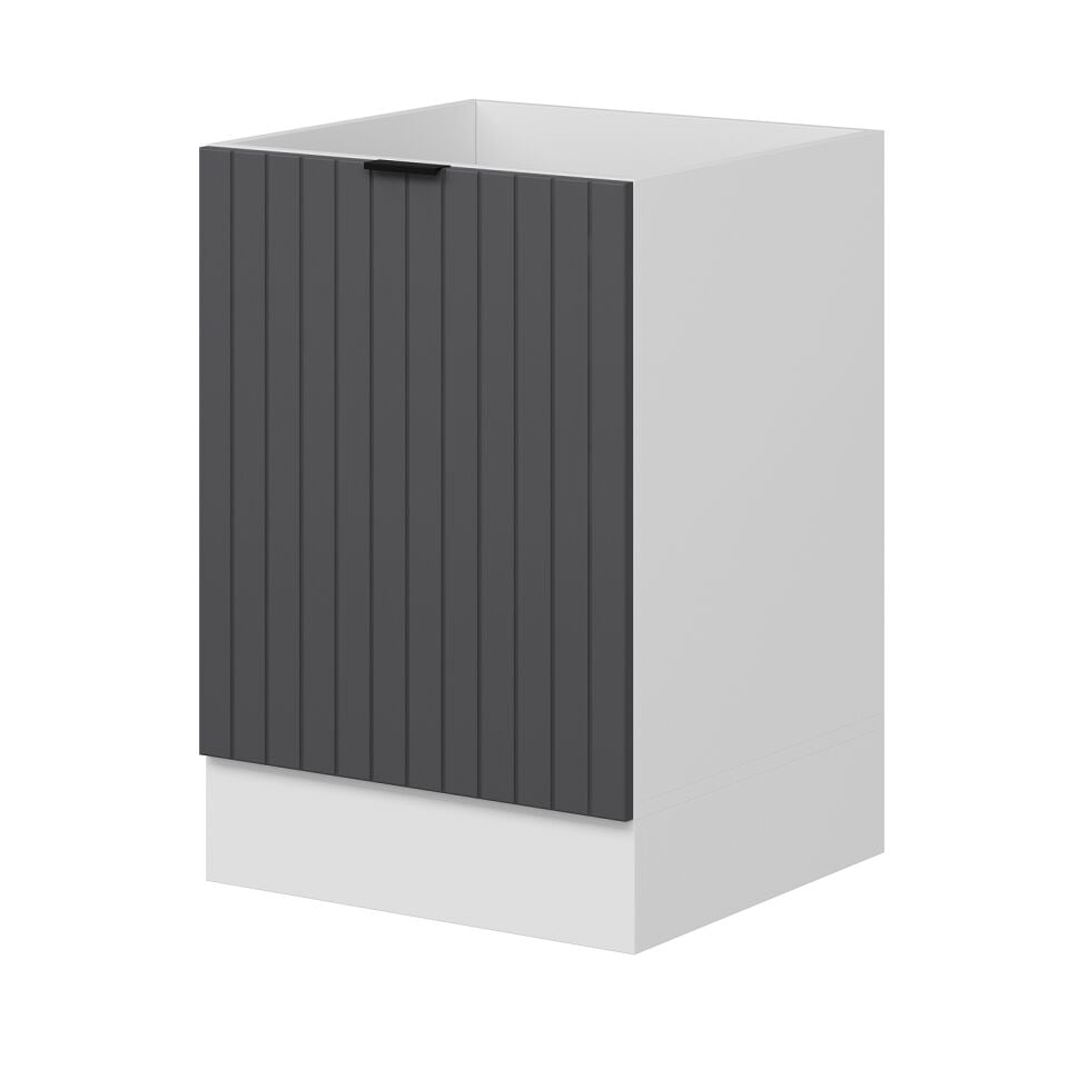 Alvinka Mutfak Modül Mbr_B Alt 1K 60Cm Evye Dolap Beyaz Antrasit