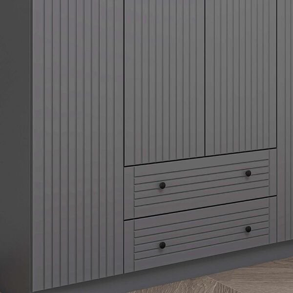 Bona Country 4 Mebran Kapaklı 2 Çekmeceli Gardırop