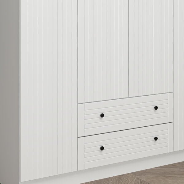 Bona Country 4 Mebran Kapaklı 2 Çekmeceli Gardırop