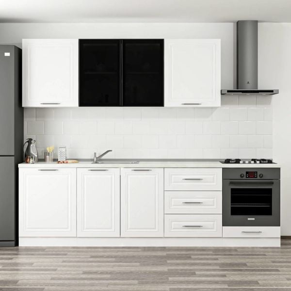 Minar 270 Cm Mbr C + Alm. Füme Cam Mutfak Dolabı Byz 270-Mcacb3