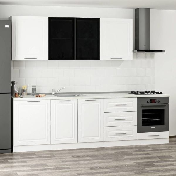 Minar 270 Cm Mbr C + Alm. Füme Cam Mutfak Dolabı Byz 270-Mcacb3