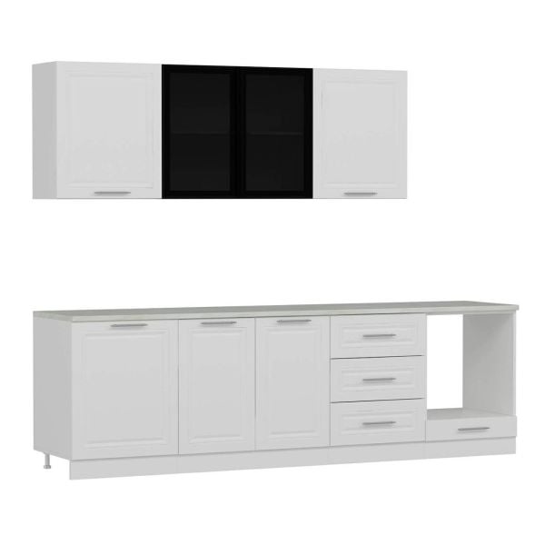 Minar 270 Cm Mbr C + Alm. Füme Cam Mutfak Dolabı Byz 270-Mcacb3