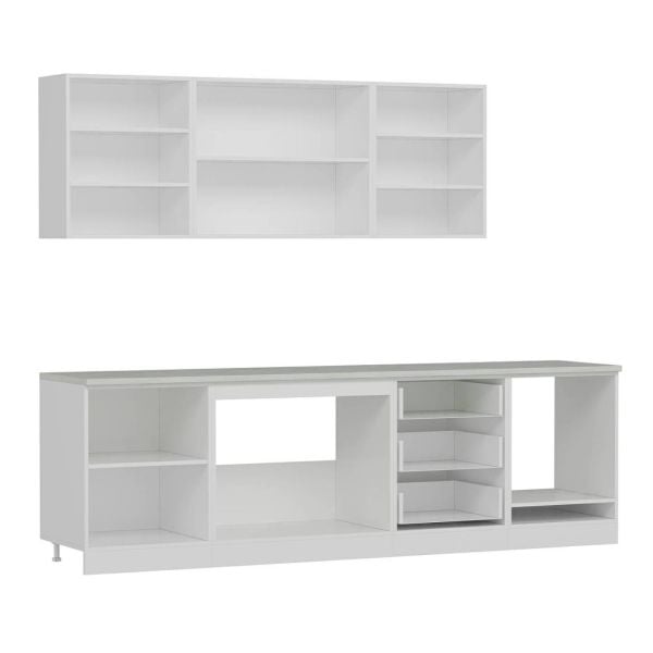 Minar 270 Cm Mbr C + Alm. Füme Cam Mutfak Dolabı Byz 270-Mcacb3