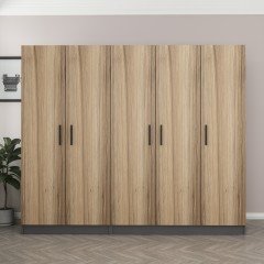 Minar Kale 5 Kapaklı 2 Çekmeceli Dolap Antrasit Dore