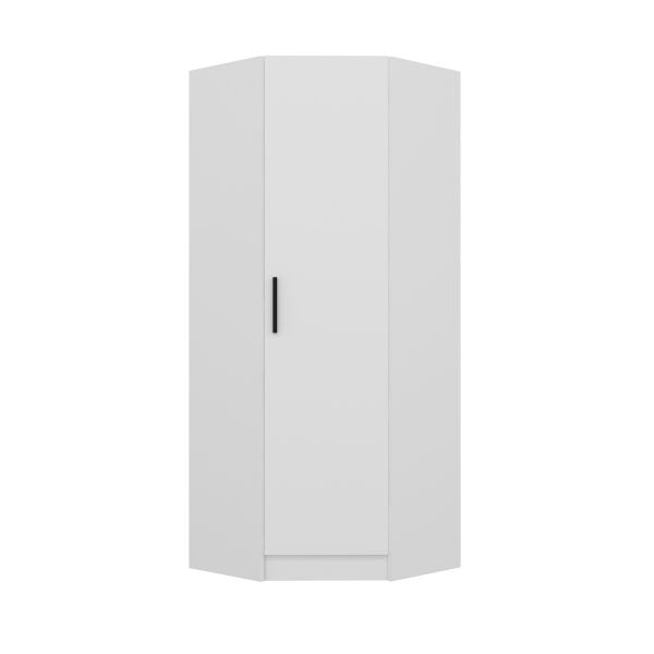 Kale Tek Kapaklı Köşe Zincir Dolap Beyaz - 190CM