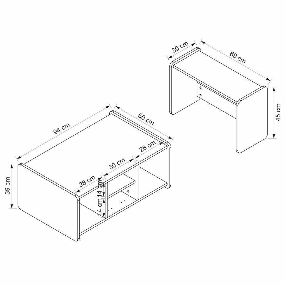 Viya Orta Sehpa-Beyaz-Rahle