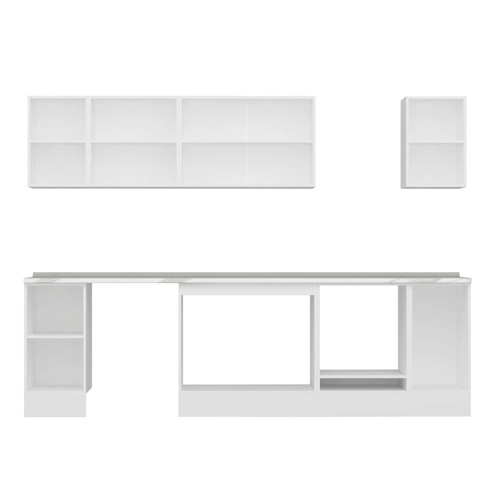 Alvinka 290X210 Cm High Gloss Mutfak Dolabı M-E90S40S40-3 High Gloss | Antrasit - Mdf