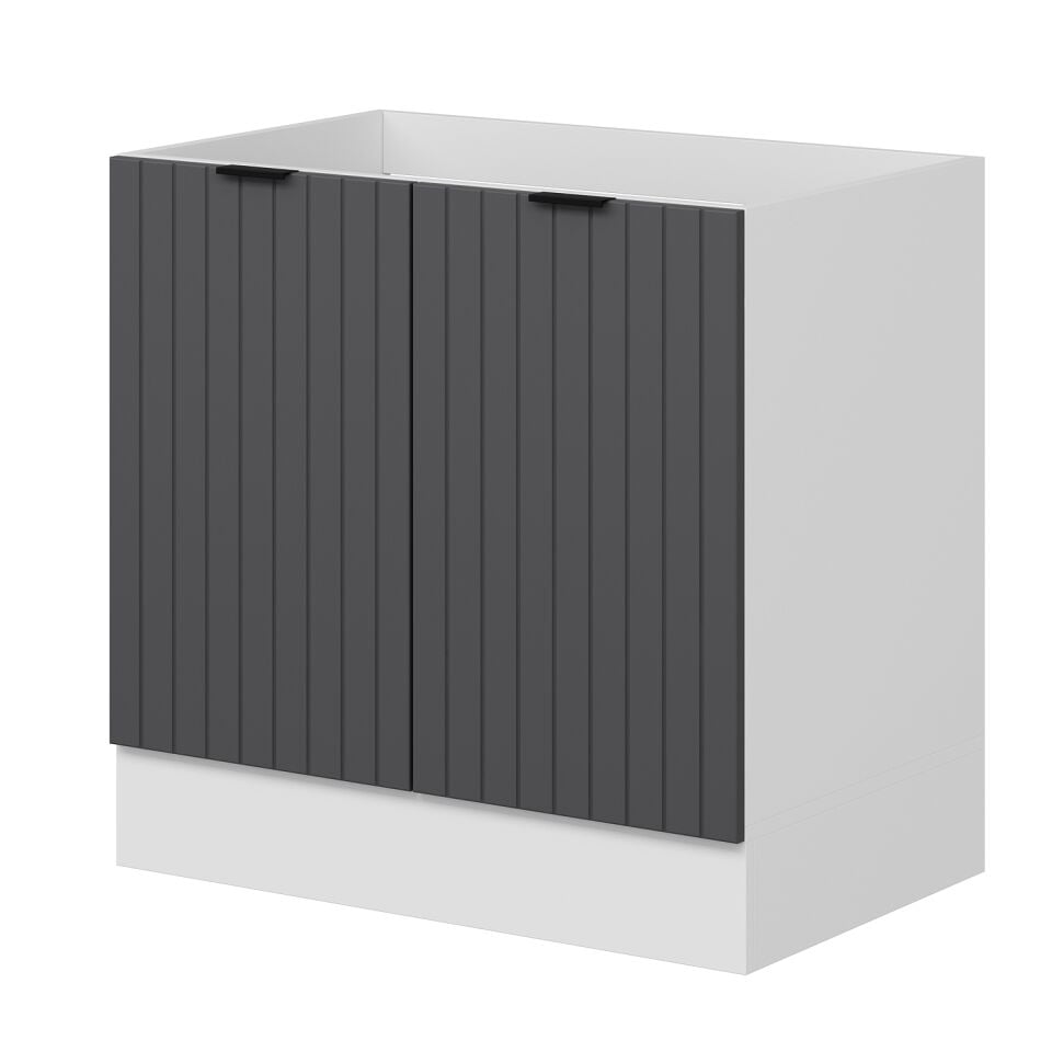 Alvinka Mutfak Modül Mbr_B Alt 2K 90Cm Evye Dolap Beyaz Antrasit