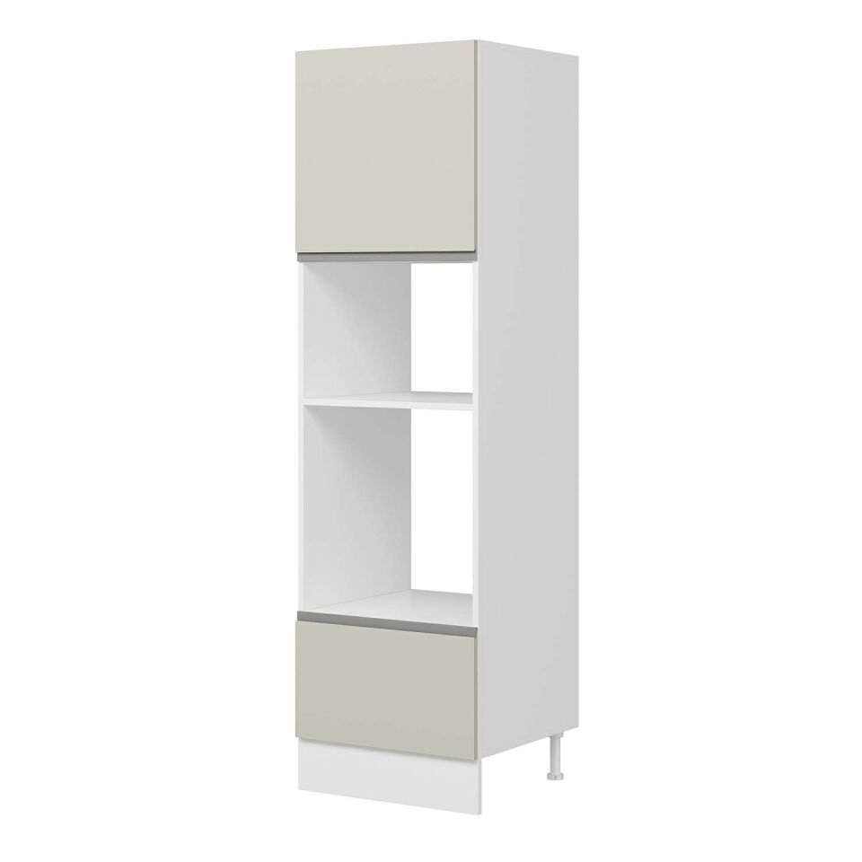 Alvinka Mutfak Modül Hg_J 60-H210Cm Boy Ank Dolabı Beyaz Kumtası Mdf Gövde