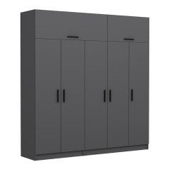 Minar Kale 5 Kapaklı 2 Çekmeceli Dolap Ve Yüklük Antrasit