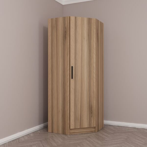 Kale Tek Kapaklı Köşe Zincir Dolap Dore Ceviz - 190CM