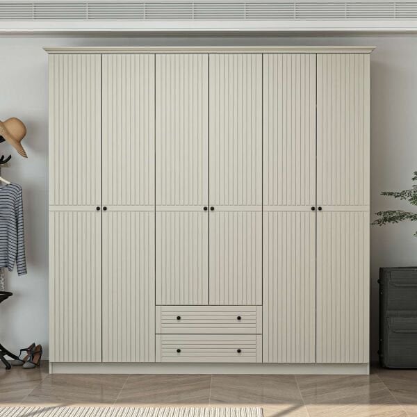 Bona Country 6 Mebran Kapaklı 2 Çekmeceli Gardırop