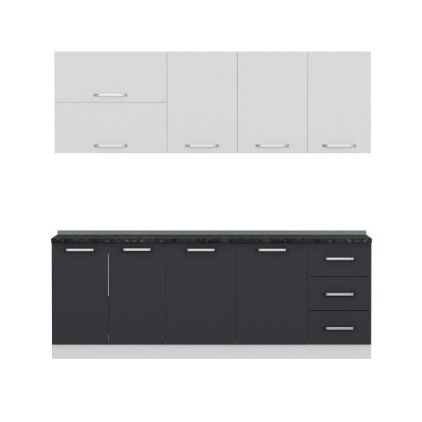 Minar 225 Cm Mutfak Dolabı Beyaz Antrasit 225-A1