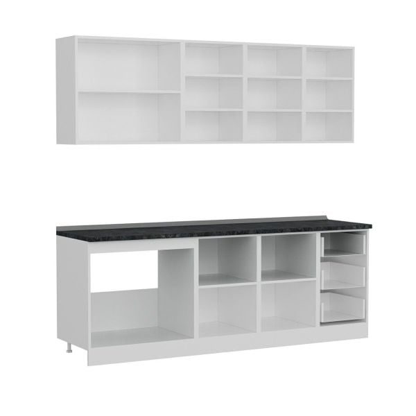 Minar 225 Cm Mutfak Dolabı Beyaz Antrasit 225-A1