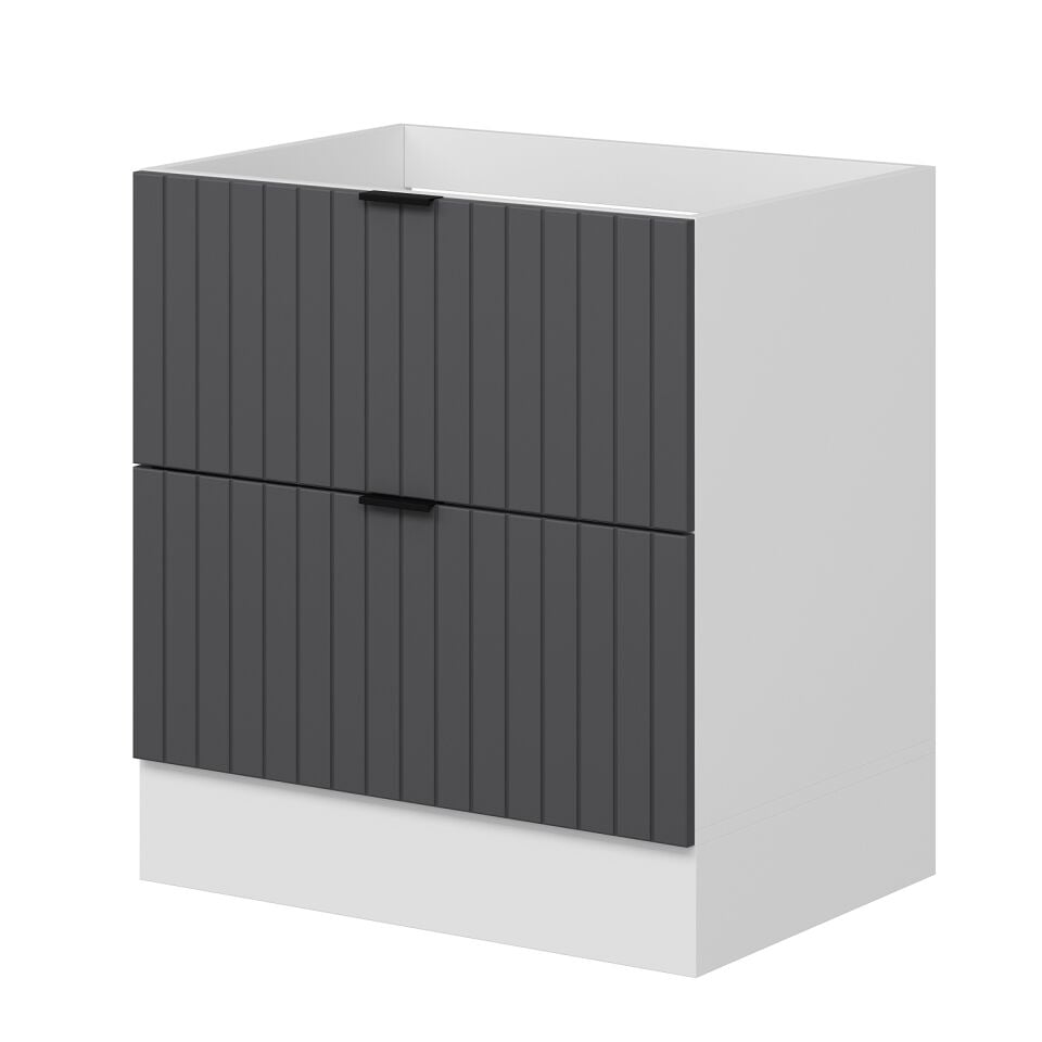 Alvinka Mutfak Modül Mbr_B Alt 2Ç 80Cm Evye Dolap Beyaz Antrasit