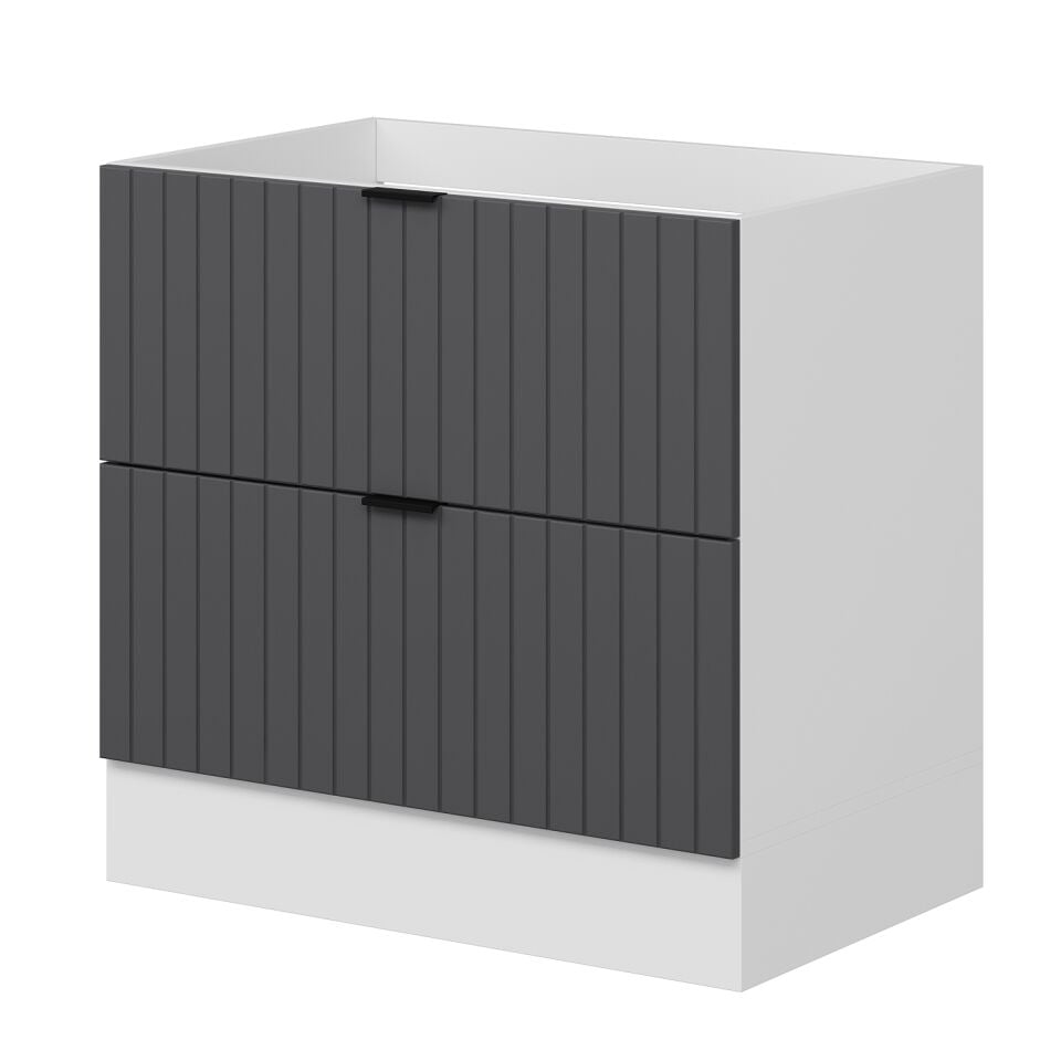 Alvinka Mutfak Modül Mbr_B Alt 2Ç 90Cm Evye Dolap Beyaz Antrasit