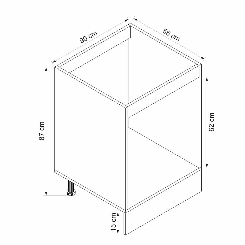 Alvinka Mutfak Modül Mbr_B Alt 2Ç 90Cm Evye Dolap Beyaz Antrasit
